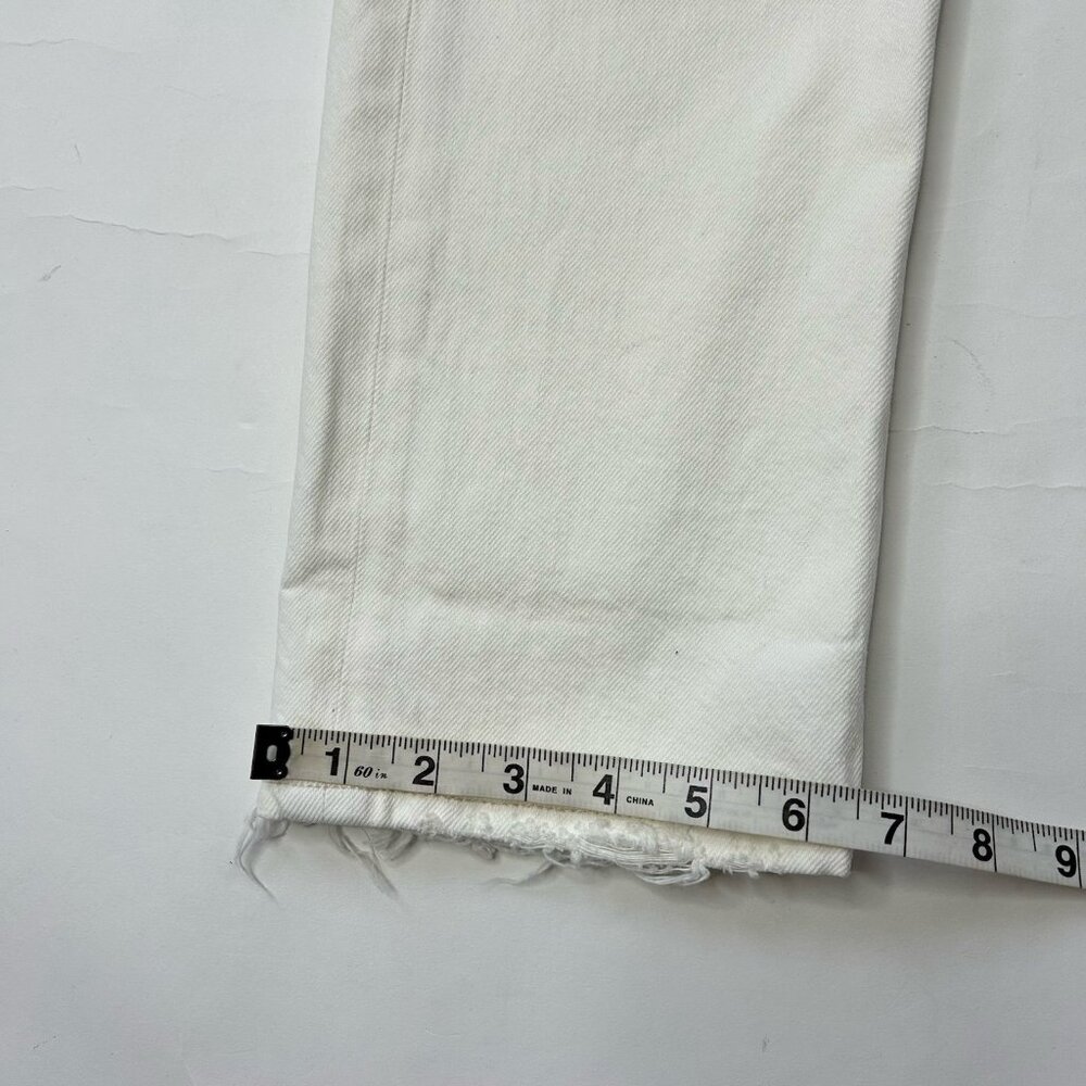 Agolde Jeans Womens Riley Size 27 White Denim Distressed High Rise Crop Designer - Picture 5 of 9